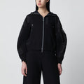 Black cotton-blend hoodie