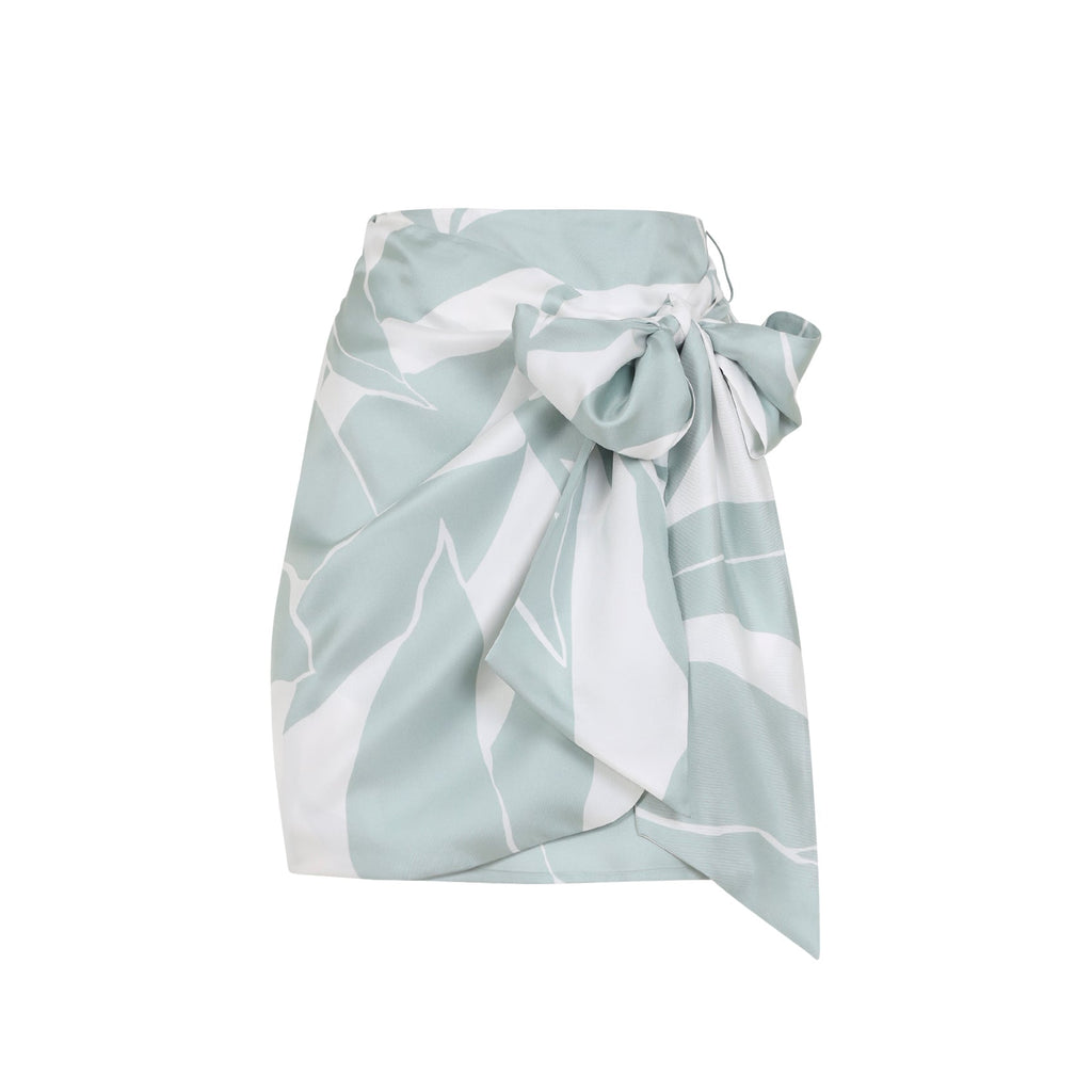 Green Strano Silk Mini Skirt