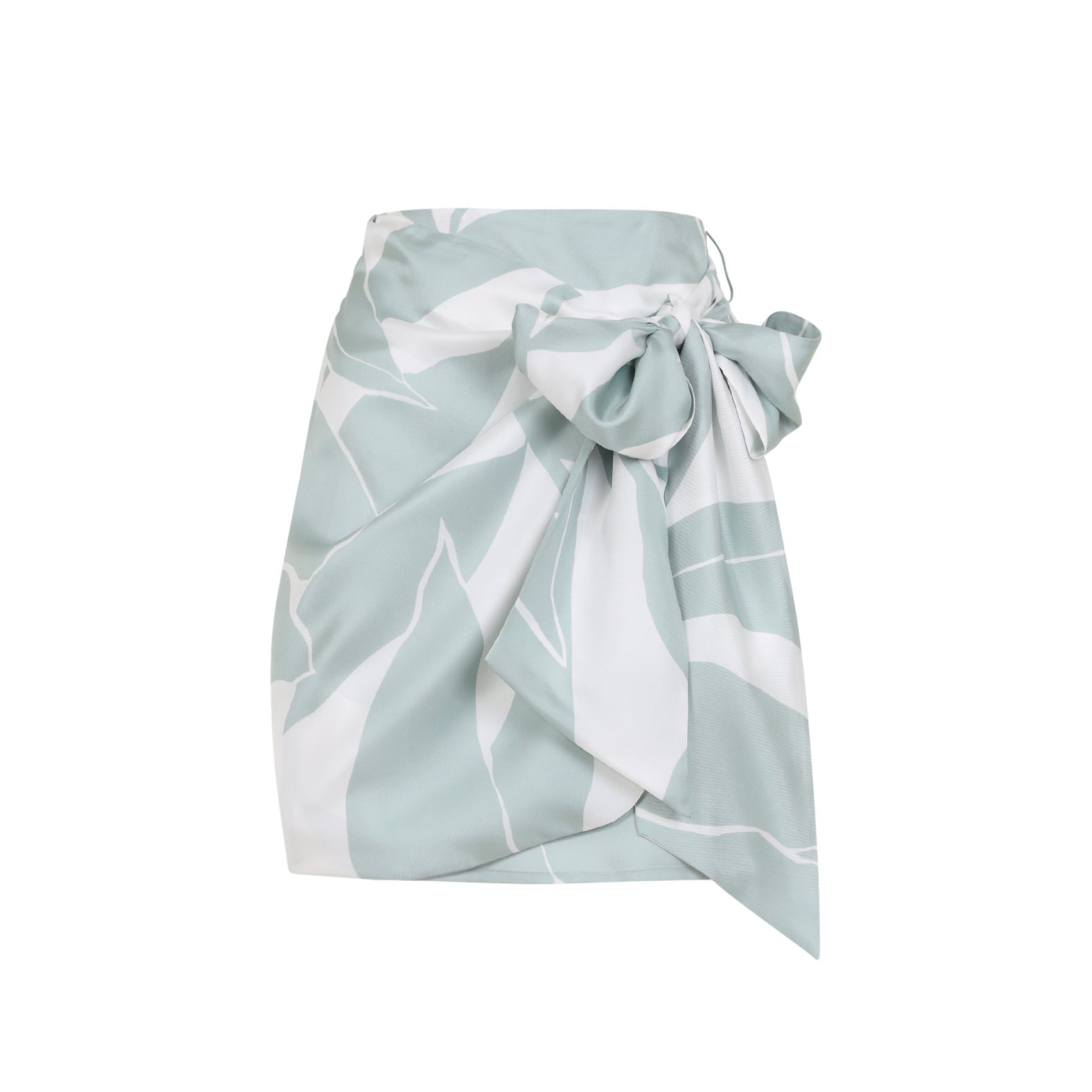 Green Strano Silk Mini Skirt