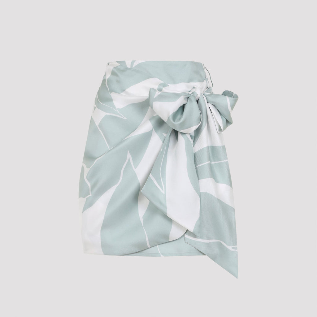Green Strano Silk Mini Skirt