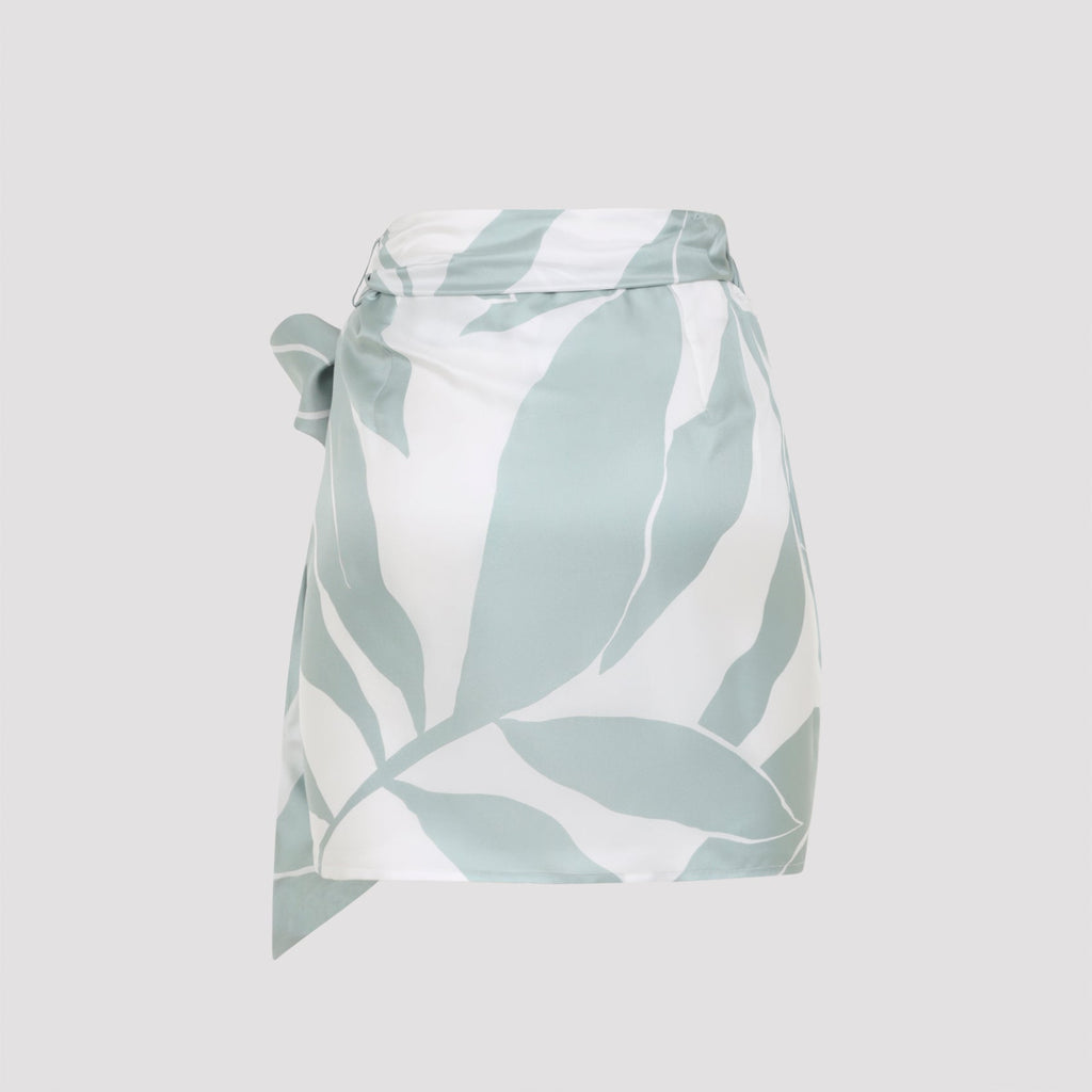 Green Strano Silk Mini Skirt