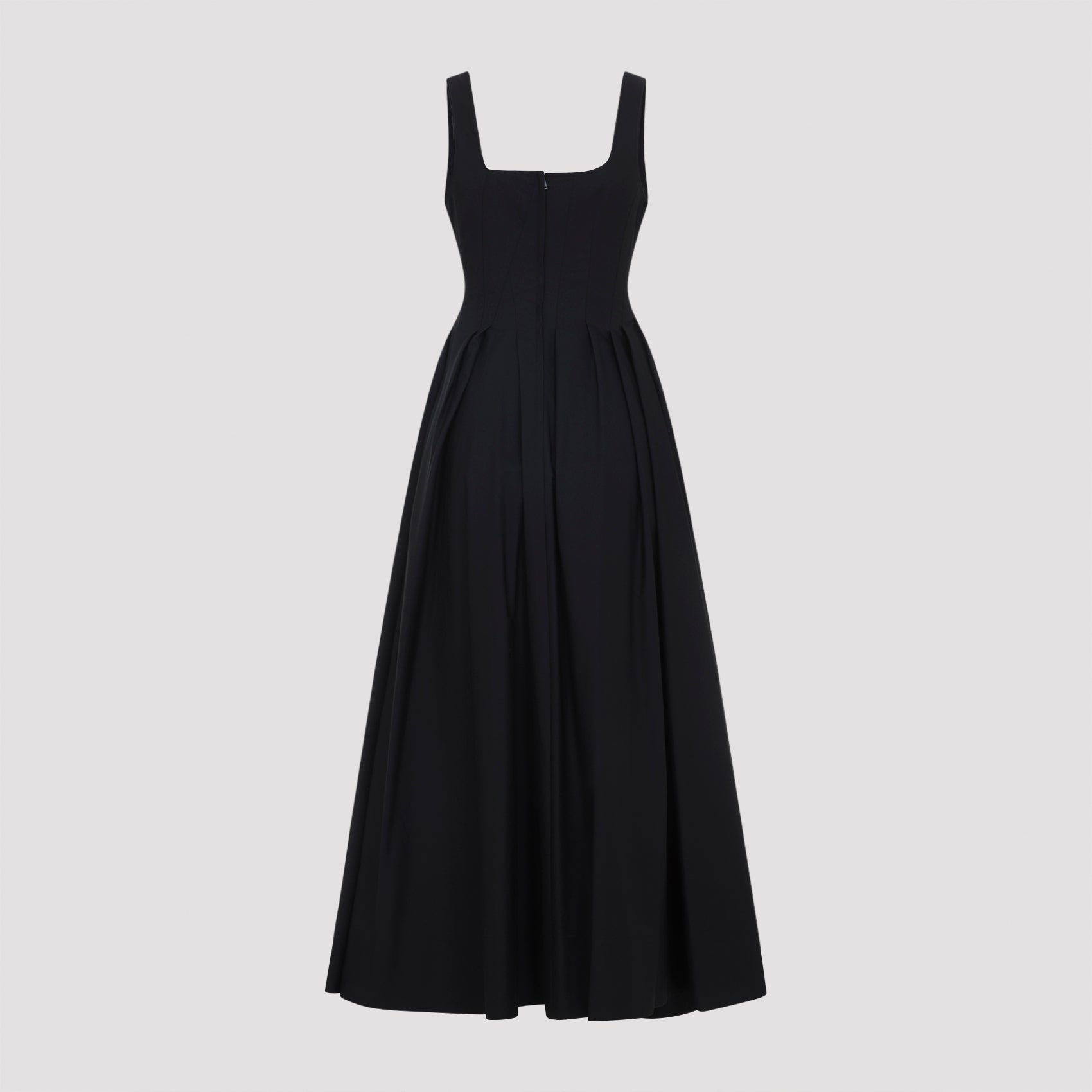 Black Giro Cotton Midi Dress