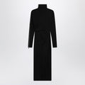 Black turtleneck dress with zip detail