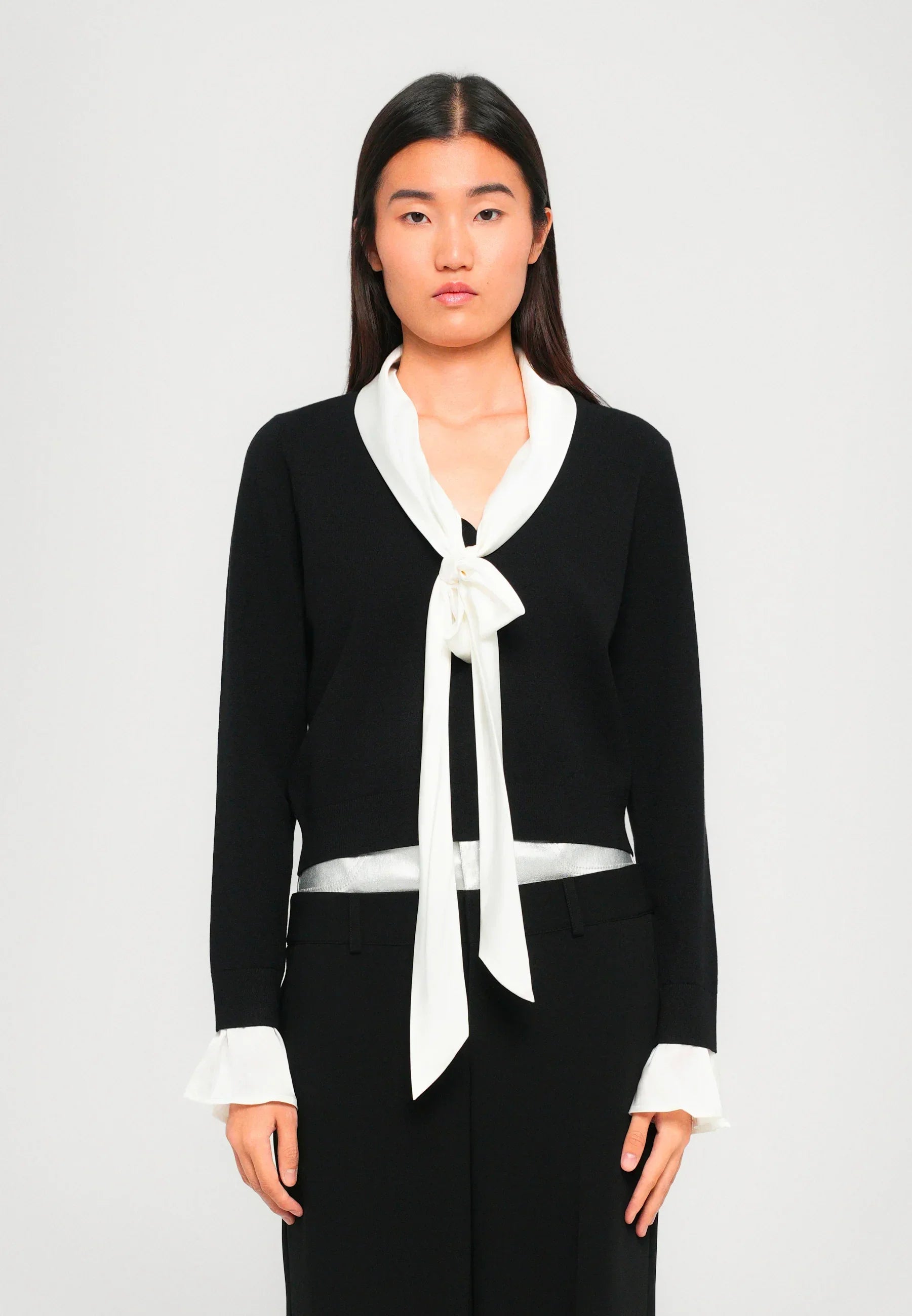 Cinq à Sept Lenu Pullover in Black, Ivory