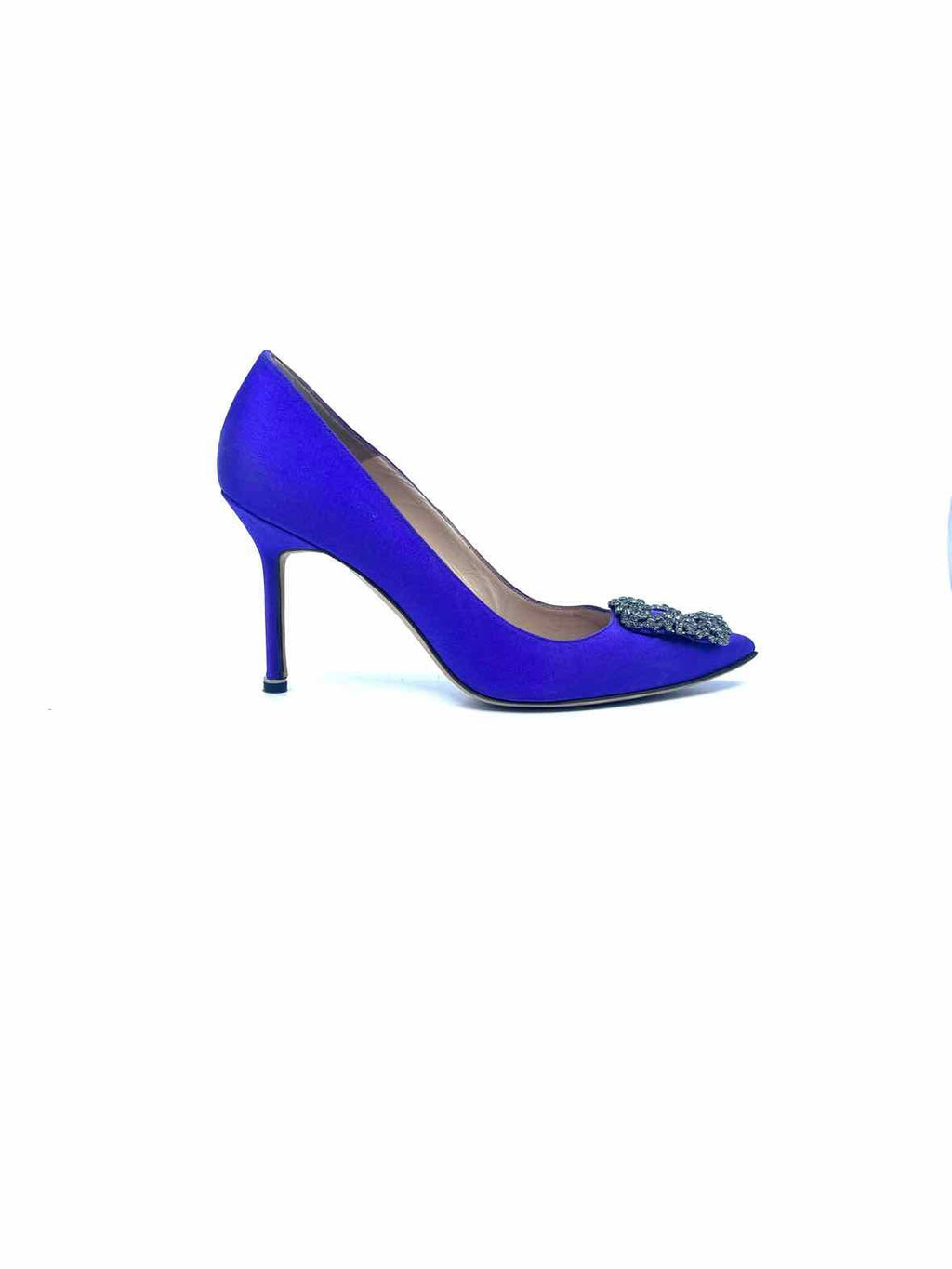MANOLO BLAHNIK Size 10 Purple Satin Pumps