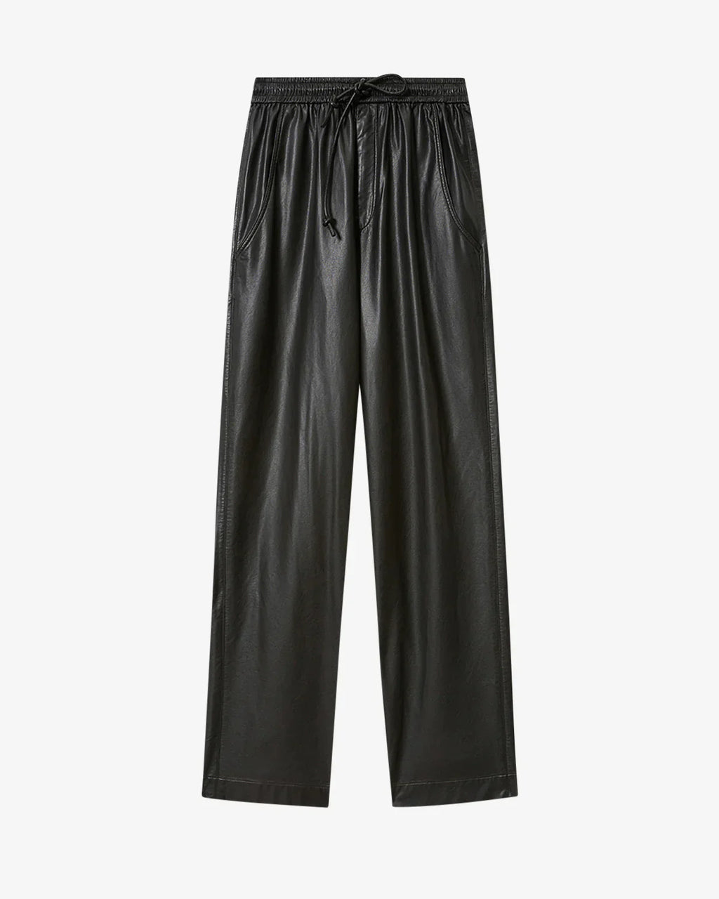 Marant Etoile Nereane Faux Leather Trousers in Black