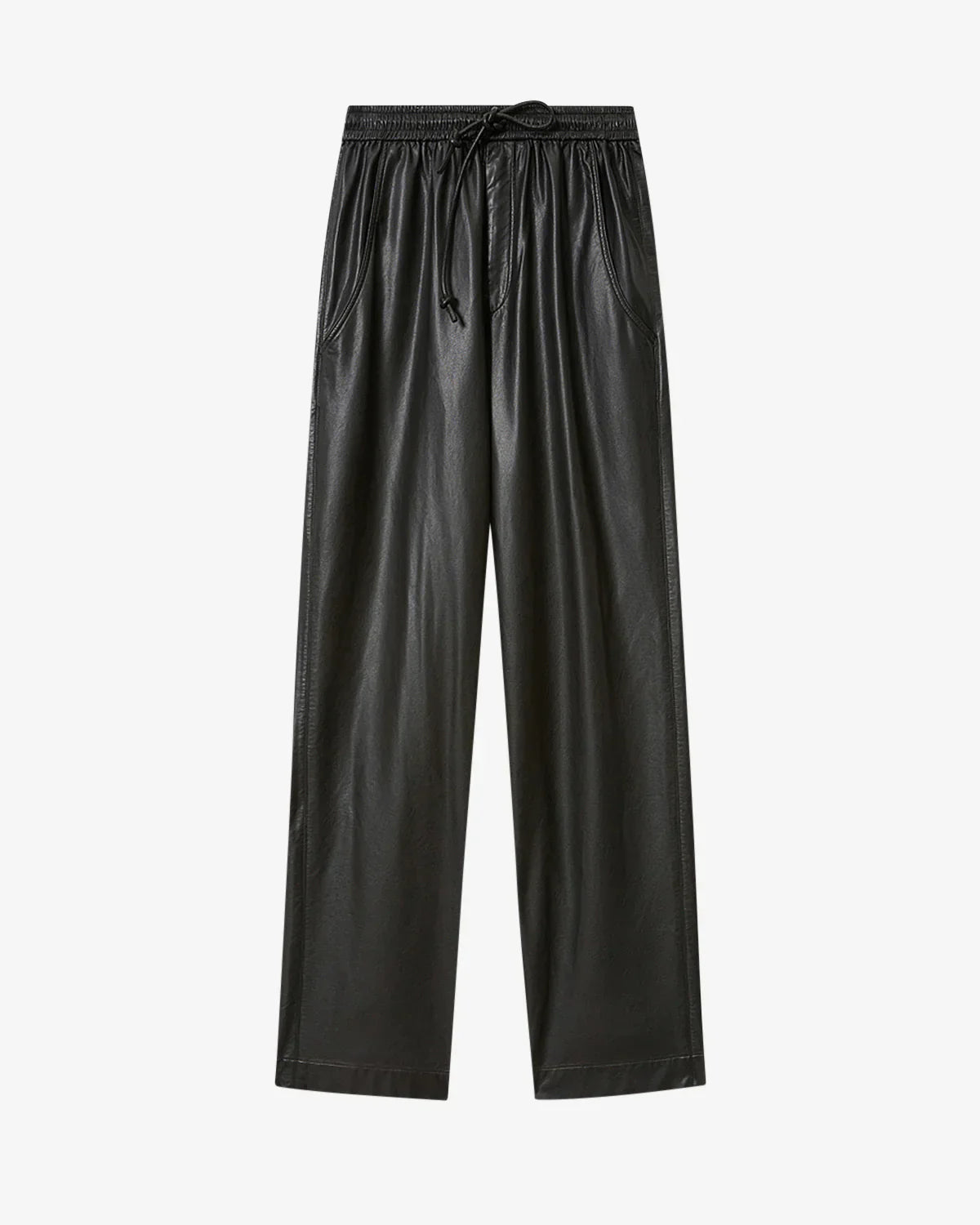 Marant Etoile Nereane Faux Leather Trousers in Black