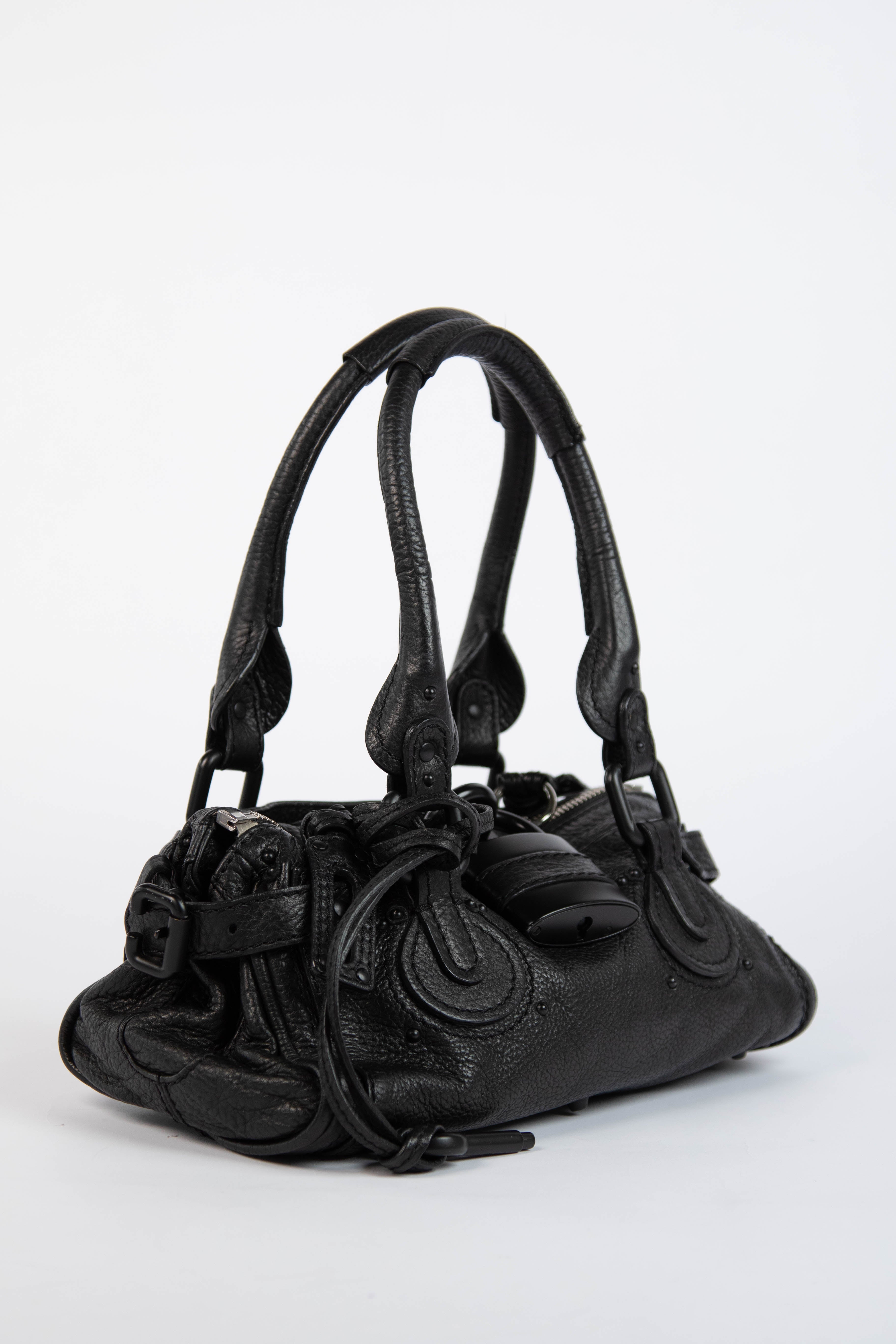 🔥 Pre-owned RARE 2000s Chloe Black Leather Paddington Small Shoulder Bag 🔥