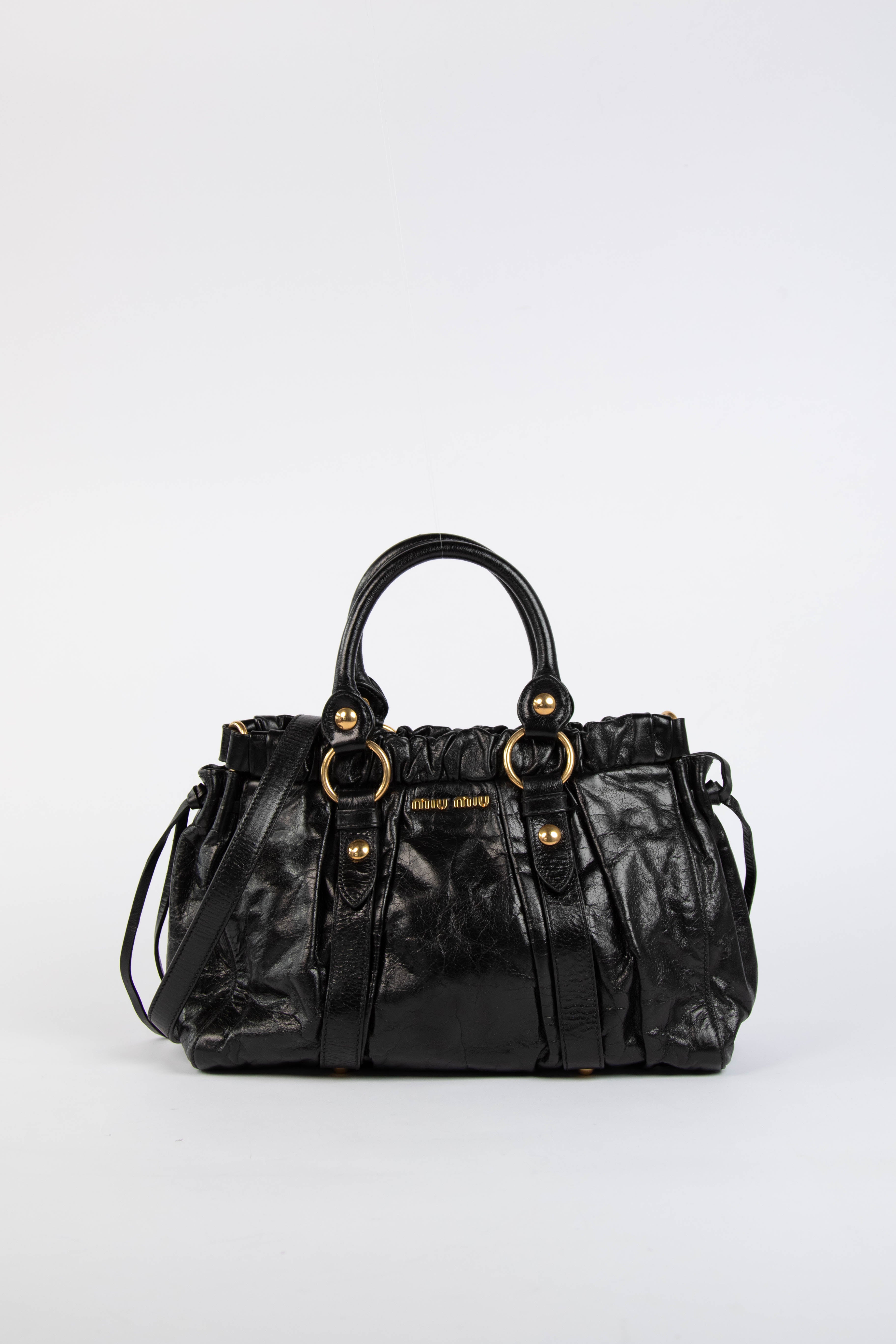 🔥 Pre-owned 2000s Miu Miu Black Vitello Shoulder Bag 🔥