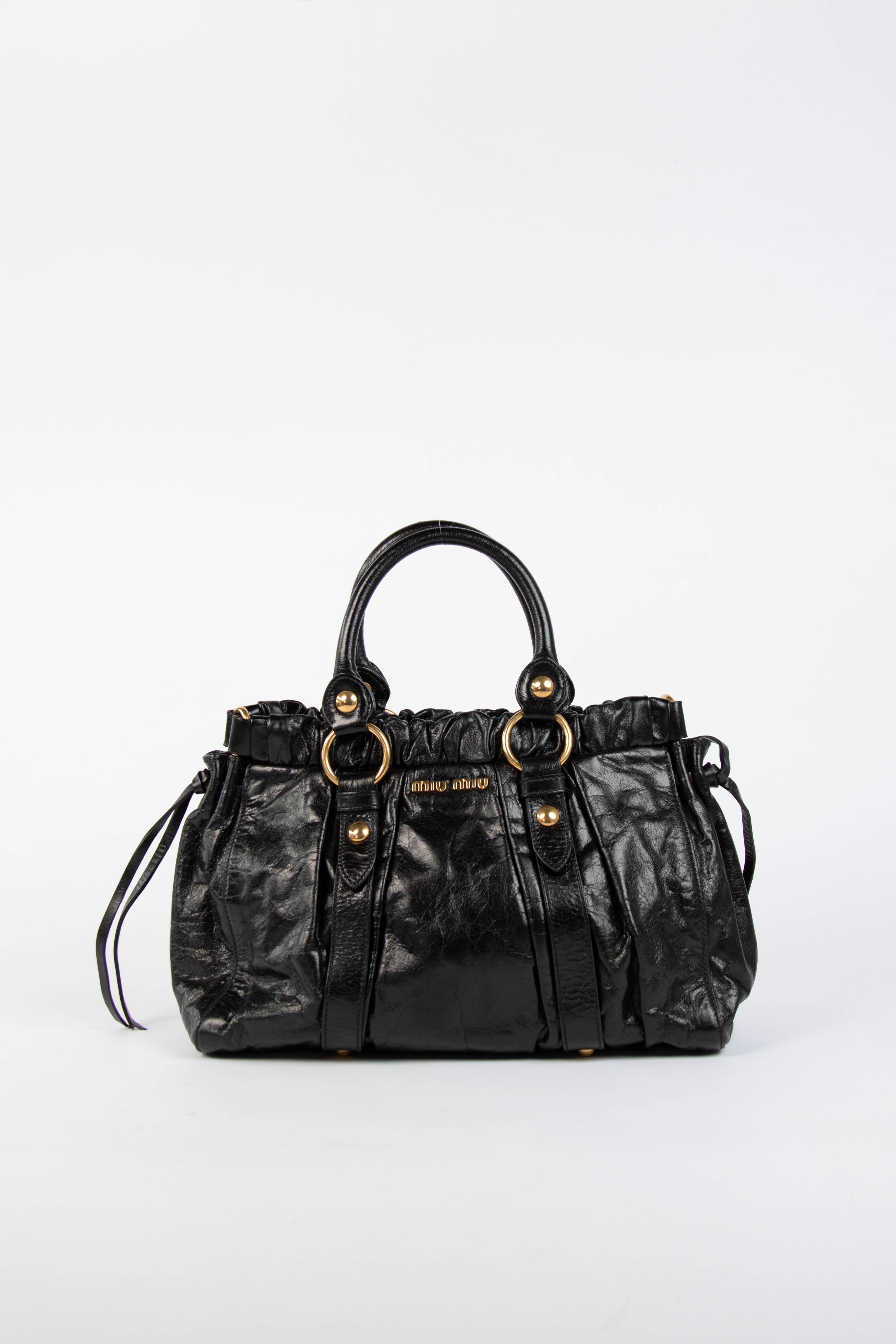 🔥 Pre-owned 2000s Miu Miu Black Vitello Shoulder Bag 🔥