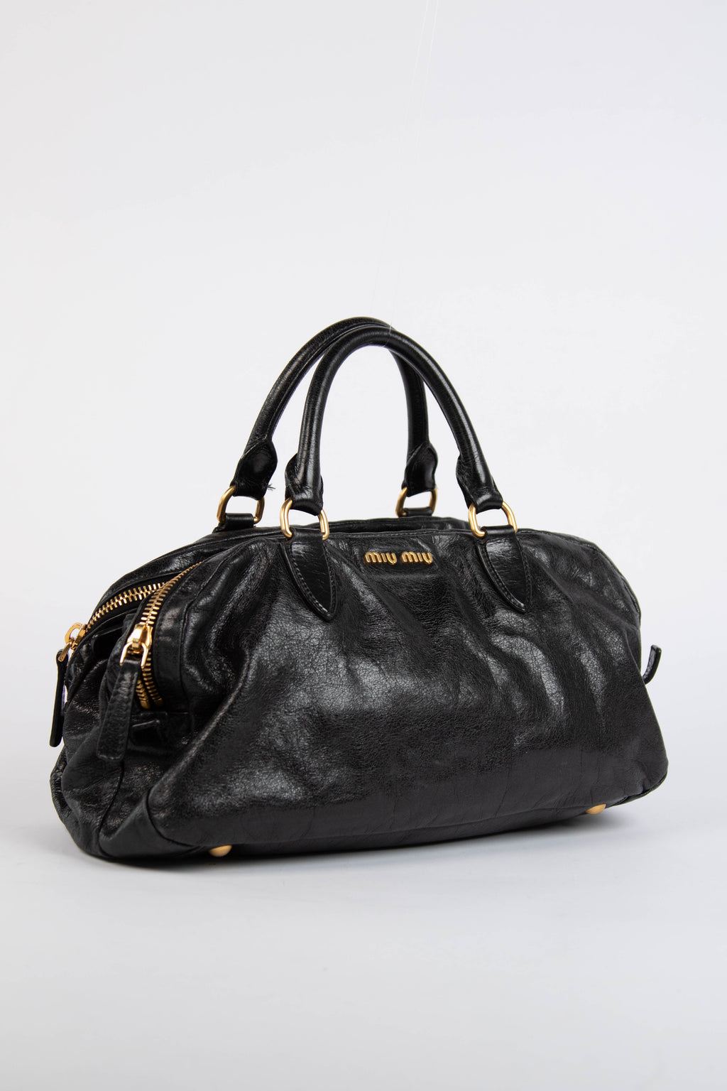 🔥 Pre-owned 2000s Miu Miu Black Leather Shoulder Bag 🔥