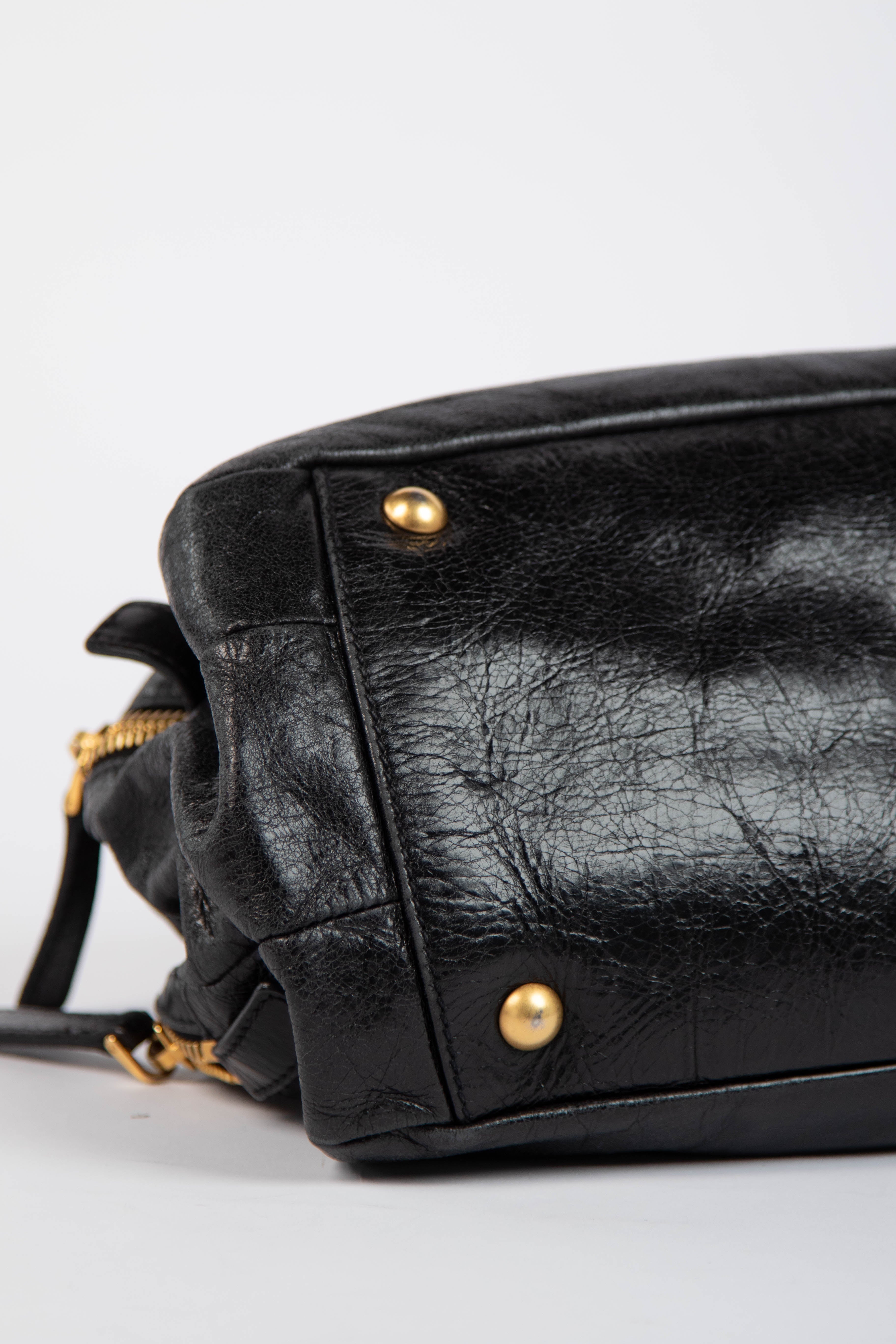 🔥 Pre-owned 2000s Miu Miu Black Leather Shoulder Bag 🔥