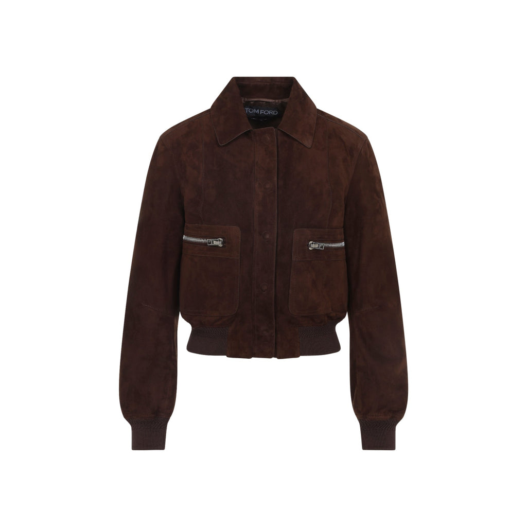 Lamb Suede Bomber Jacket