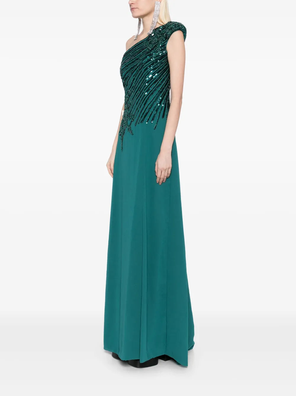 ONE SHOULDER SEQUIN LONG DRESS