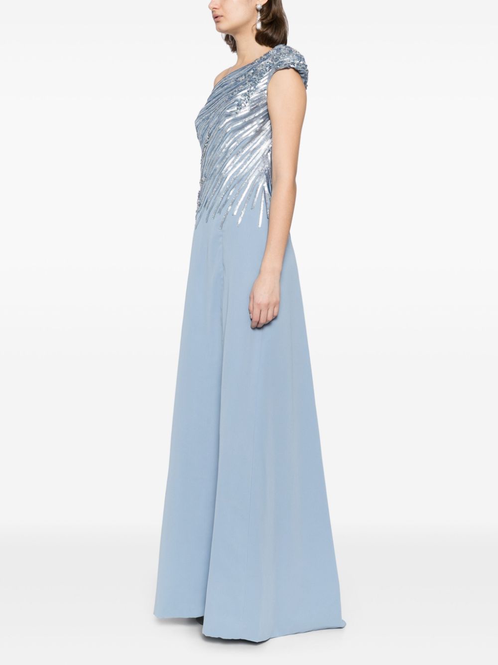 ONE SHOULDER SEQUIN LONG DRESS