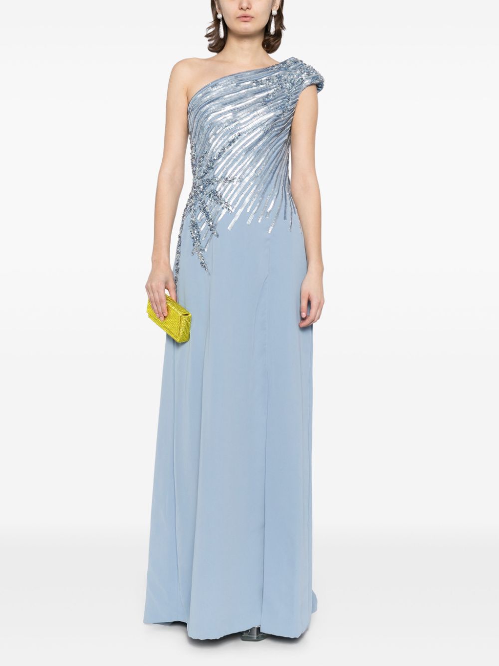 ONE SHOULDER SEQUIN LONG DRESS