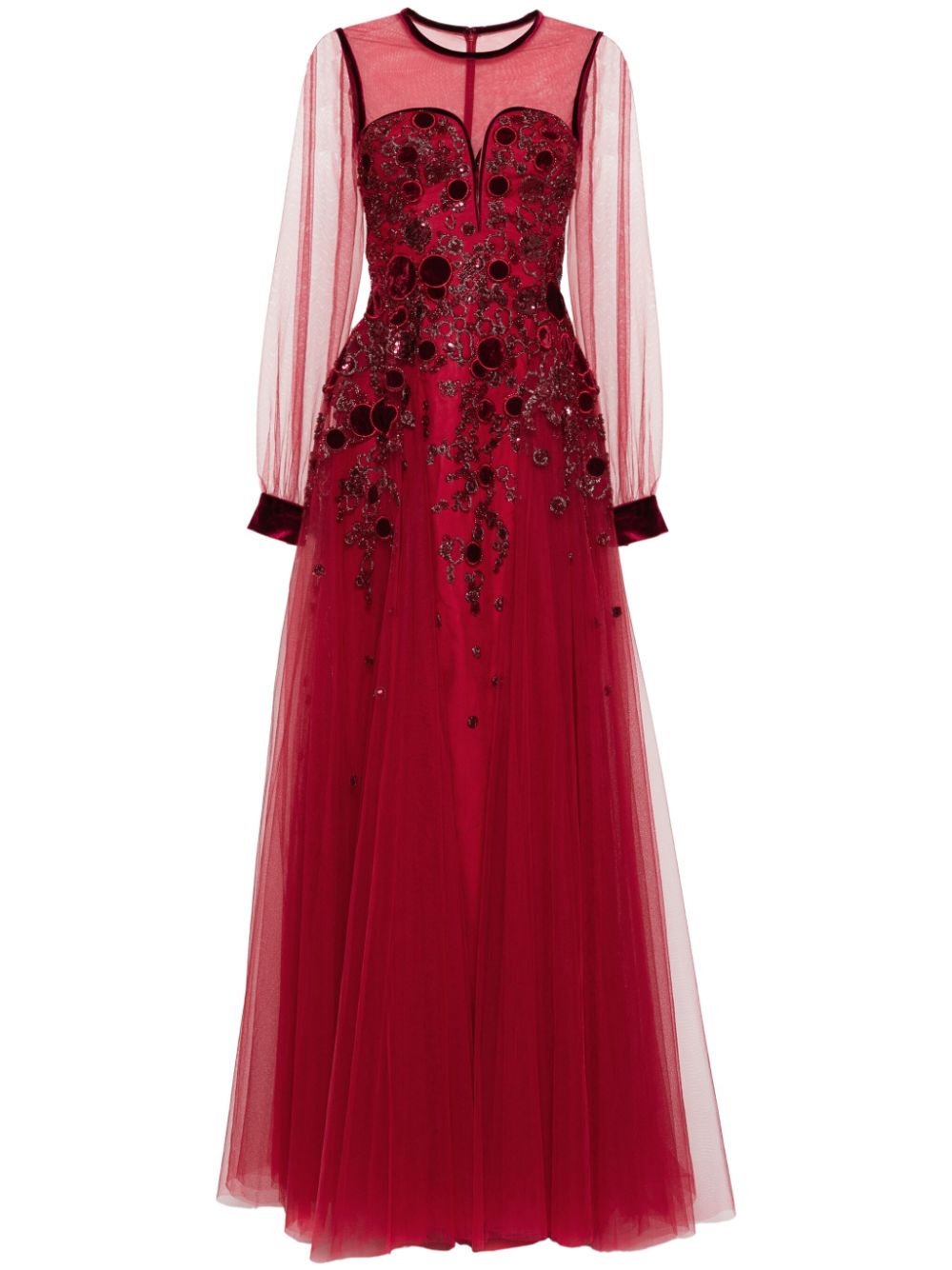 Embroidered tulle dress