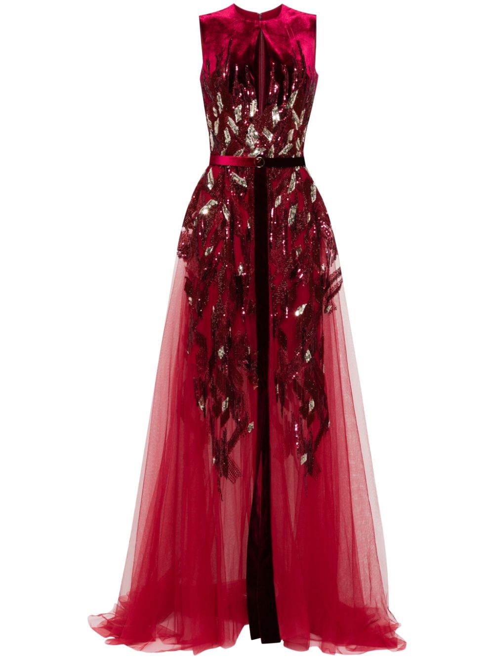 VELVET EMBROIDERED DRESS