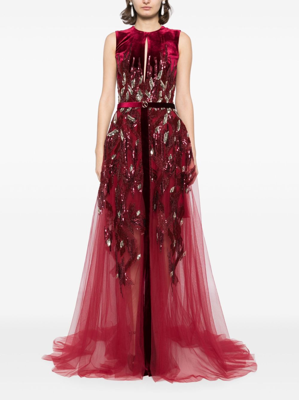 VELVET EMBROIDERED DRESS