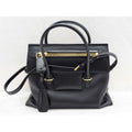 Refined Black Leather Tote