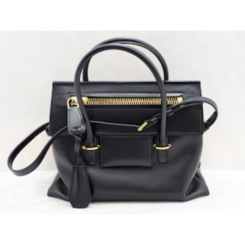 Refined Black Leather Tote