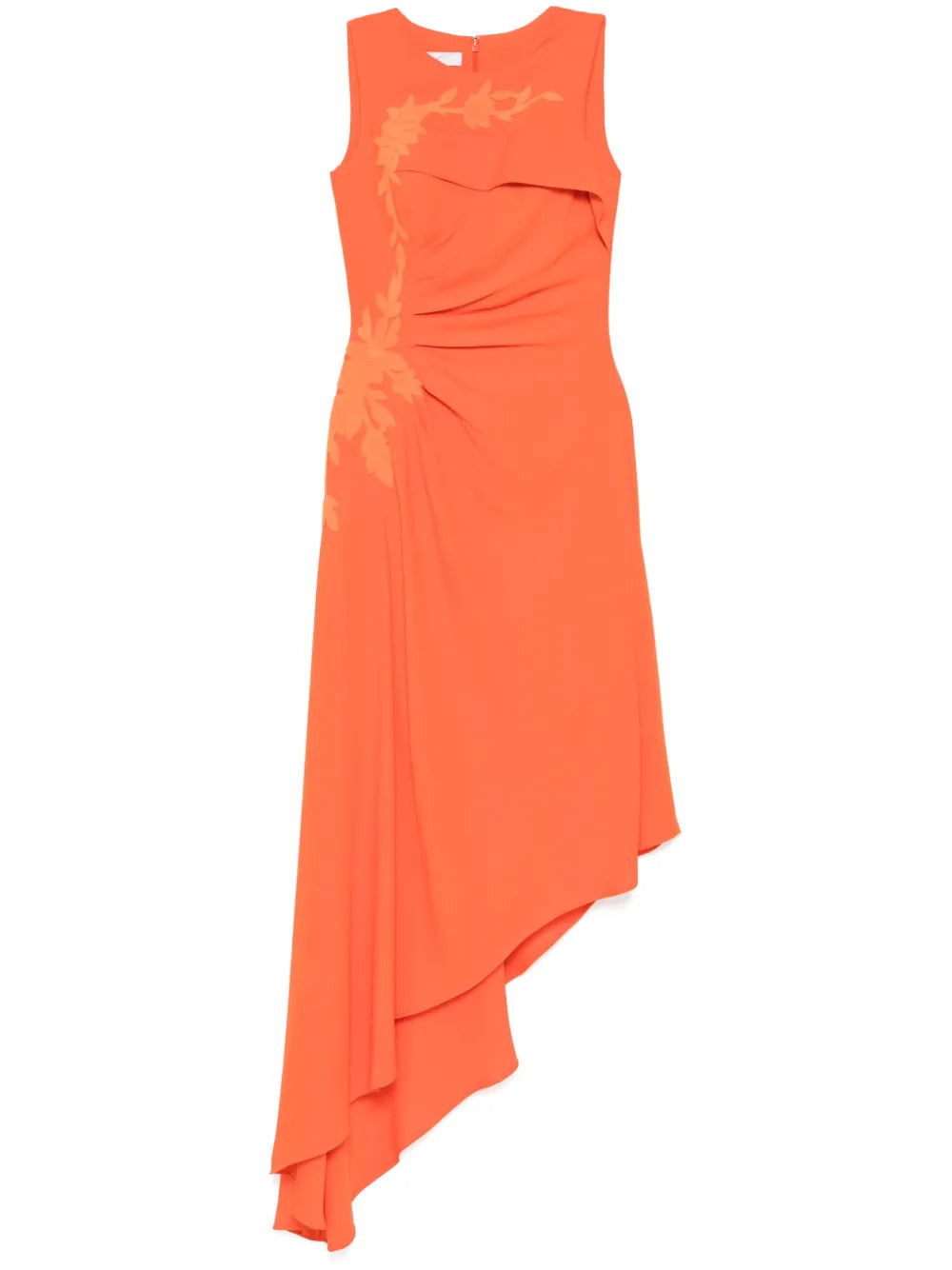 CREPE HIGH-LOW DRESS WITH MATCHING EMBROIDERY