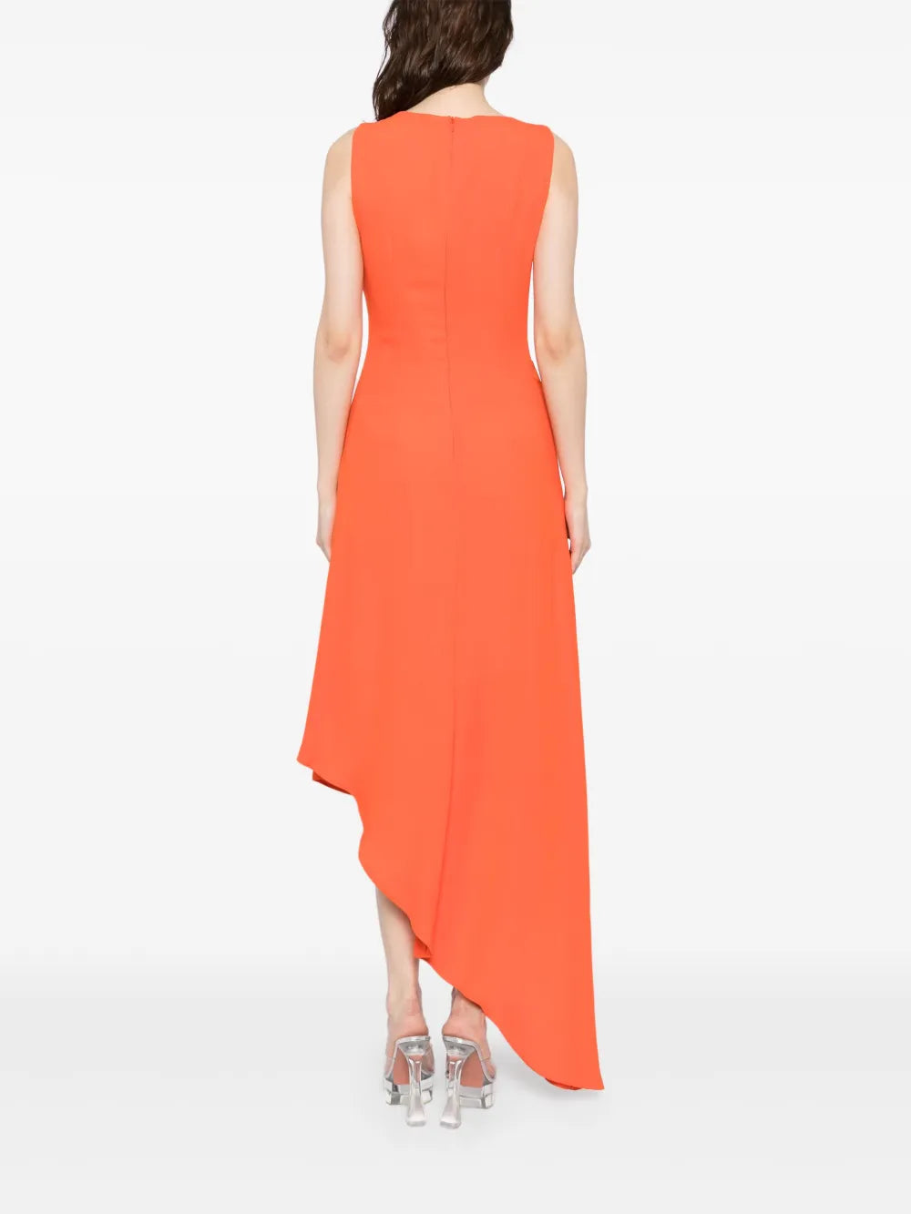 CREPE HIGH-LOW DRESS WITH MATCHING EMBROIDERY