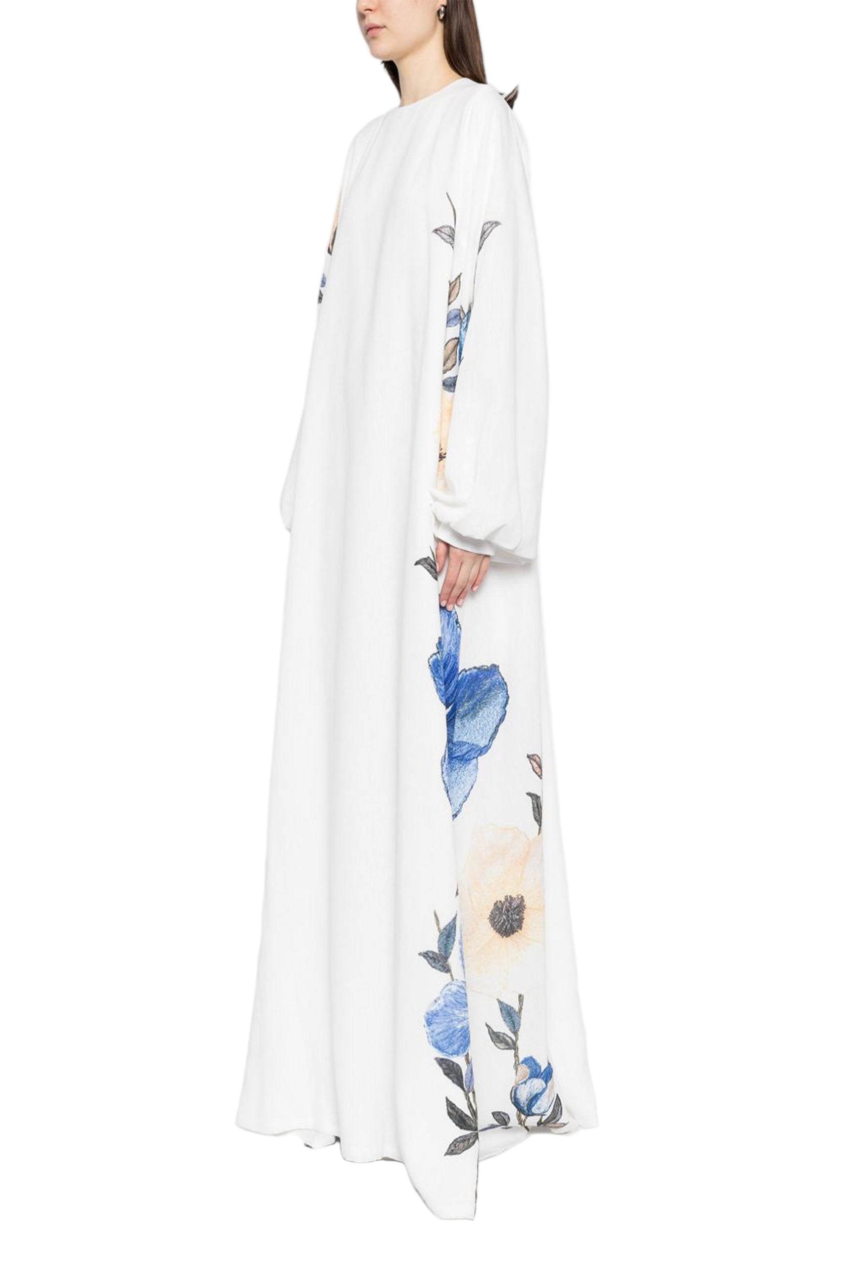 FLORAL PRINTED LINEN KAFTAN