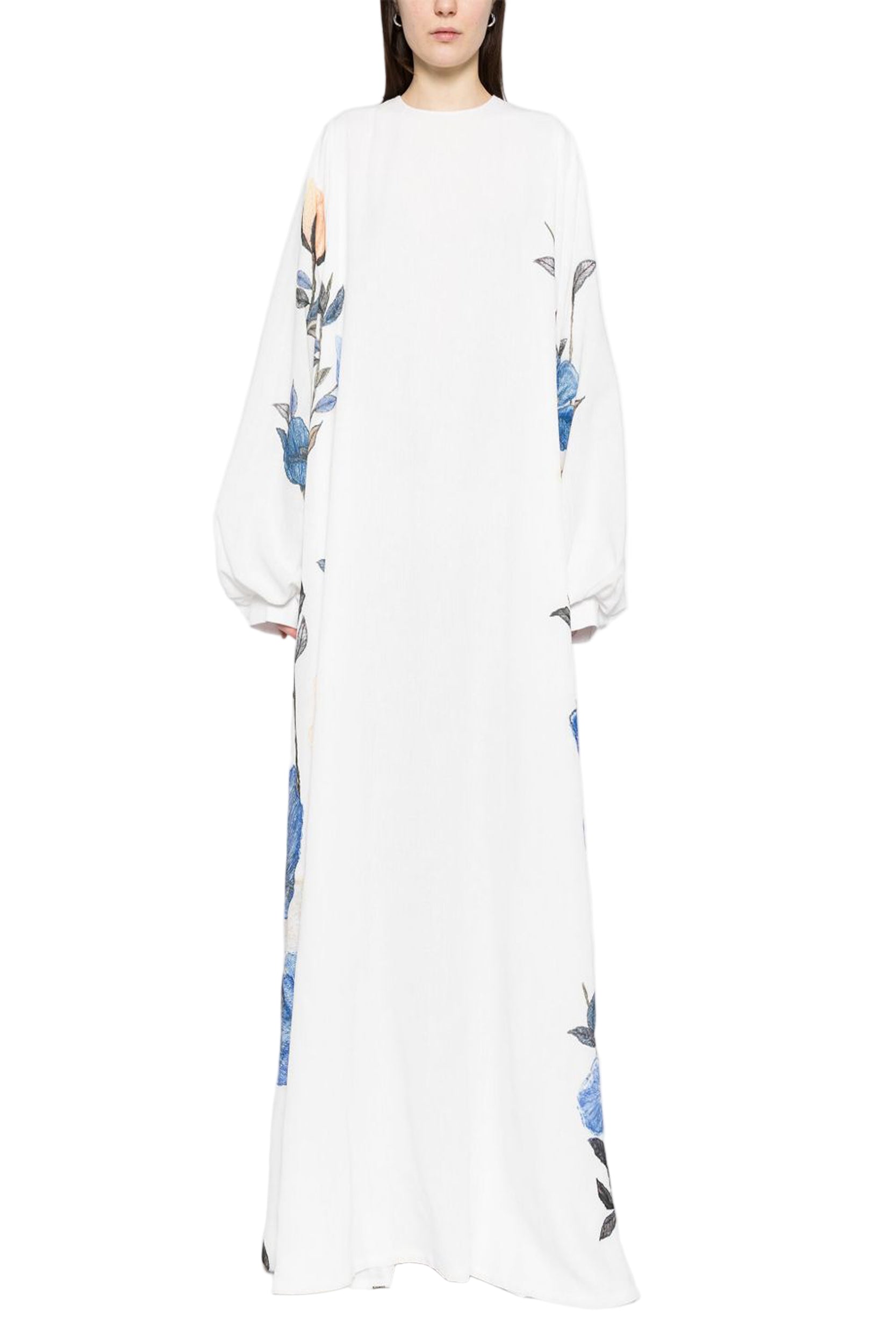 FLORAL PRINTED LINEN KAFTAN