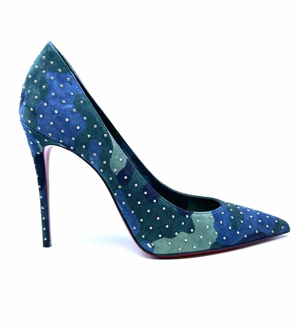 CHRISTIAN LOUBOUTIN Size 10 Blue Camoflage Pumps