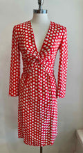 VALENTINO Size 6 Red Silk Polka Dot Dress