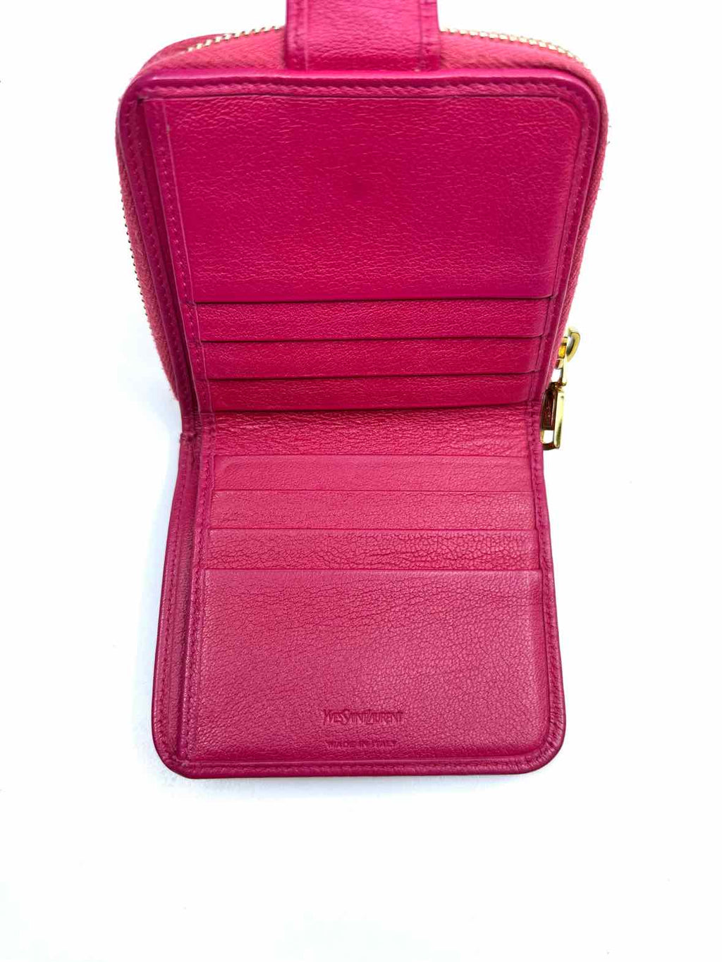 YVES SAINT LAURENT Hot Pink Leather Wallet
