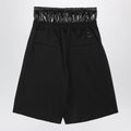 Black nylon blend Bermuda shorts