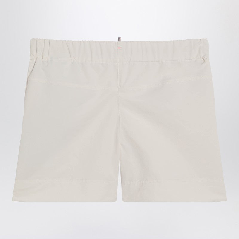 Beige technical froissé shorts