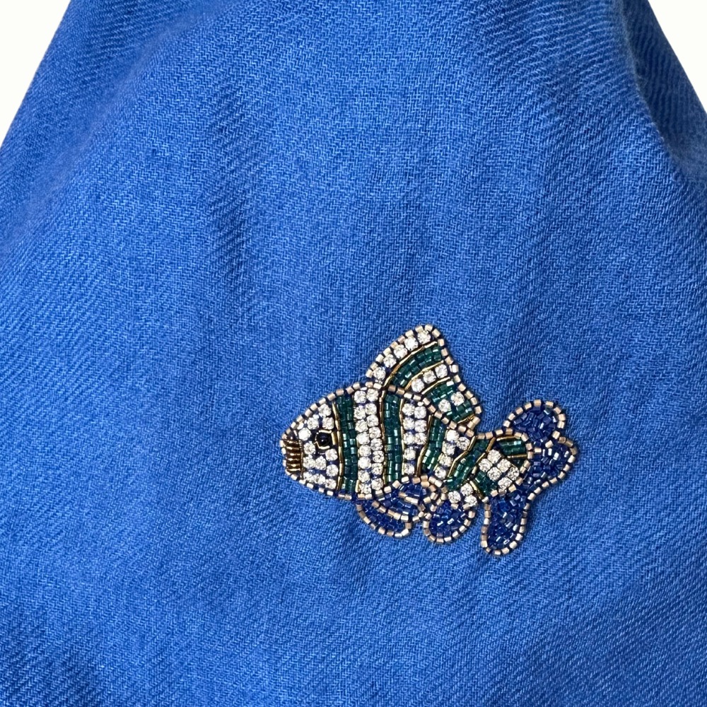 Citrus Blue Fish Scarf