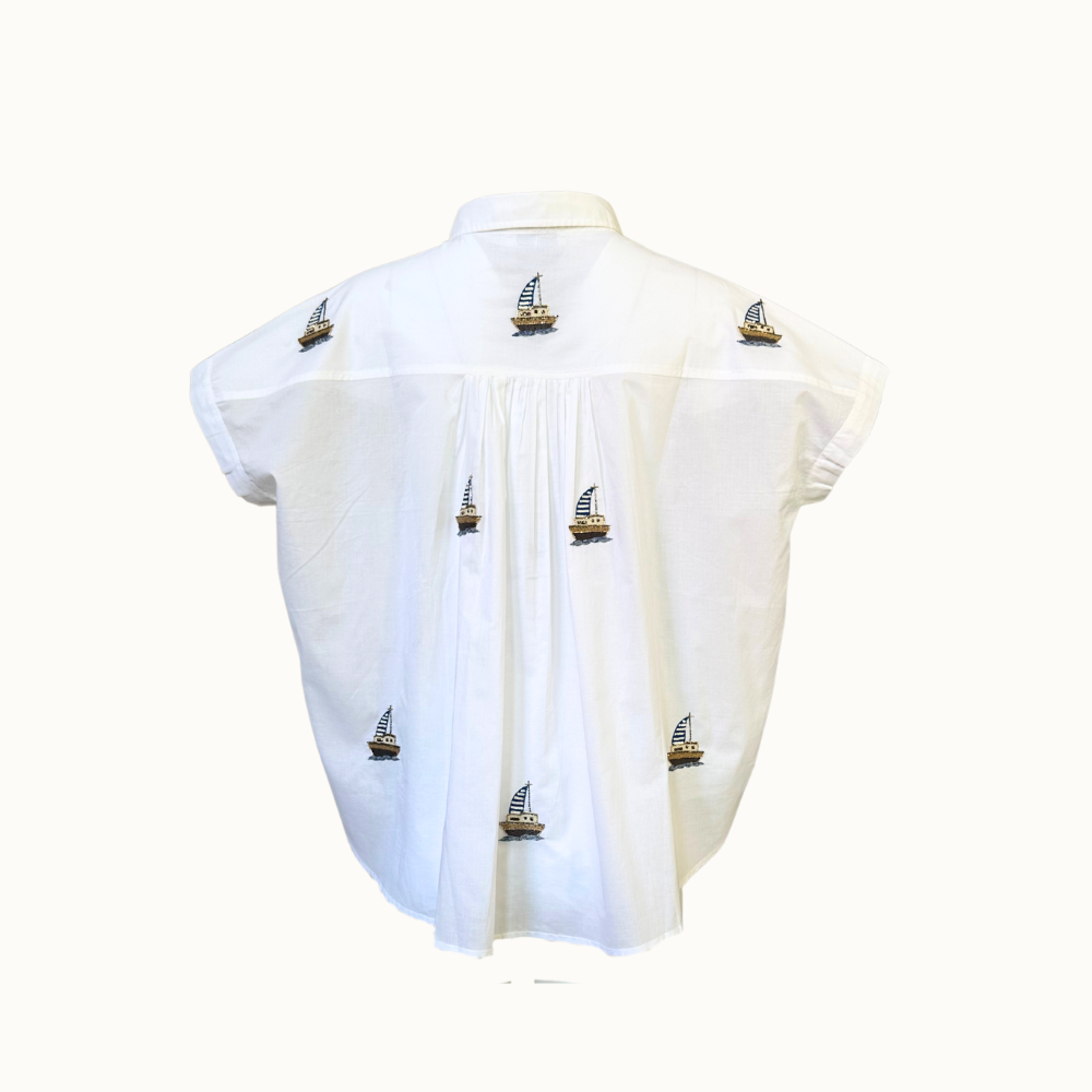Citrus Boat Top - White/Blue