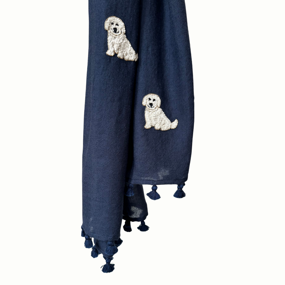 Citrus Navy Dog Scarf