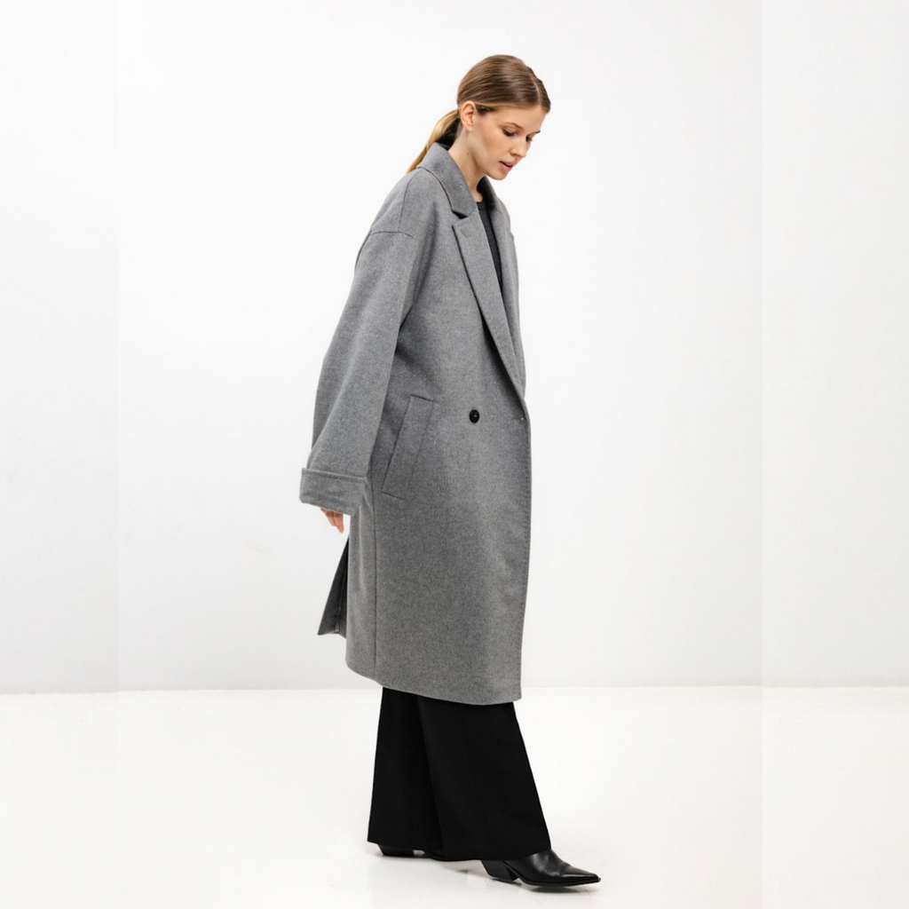 InAvati Double Breasted Coat - Grey