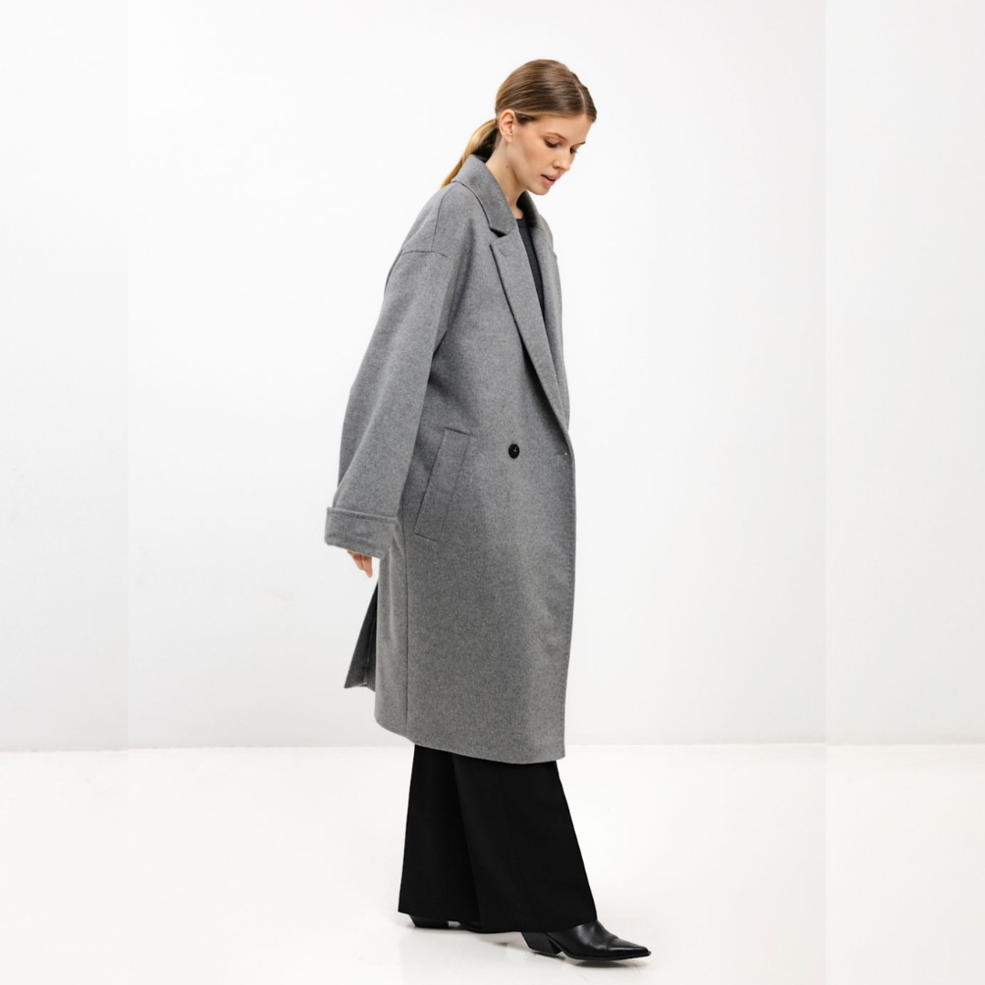 InAvati Double Breasted Coat - Grey