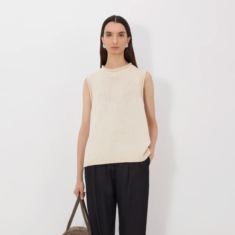 Loulou De Saison Effy Boxy Vest - Natural