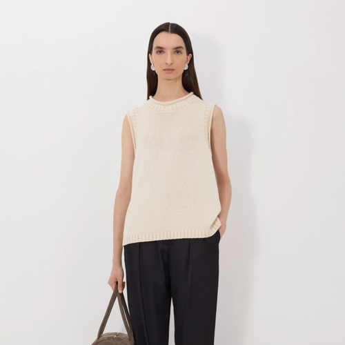 Loulou De Saison Effy Boxy Vest - Natural