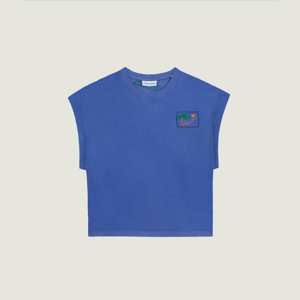 Maison Labiche Pergolese Palm T-Shirt - Greek Blue