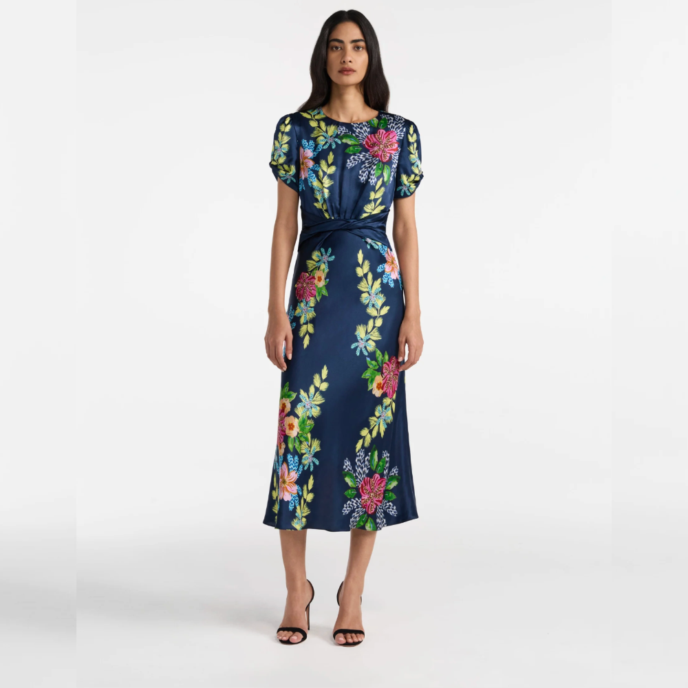 Saloni Gwen C Dress - Hosta Trellis