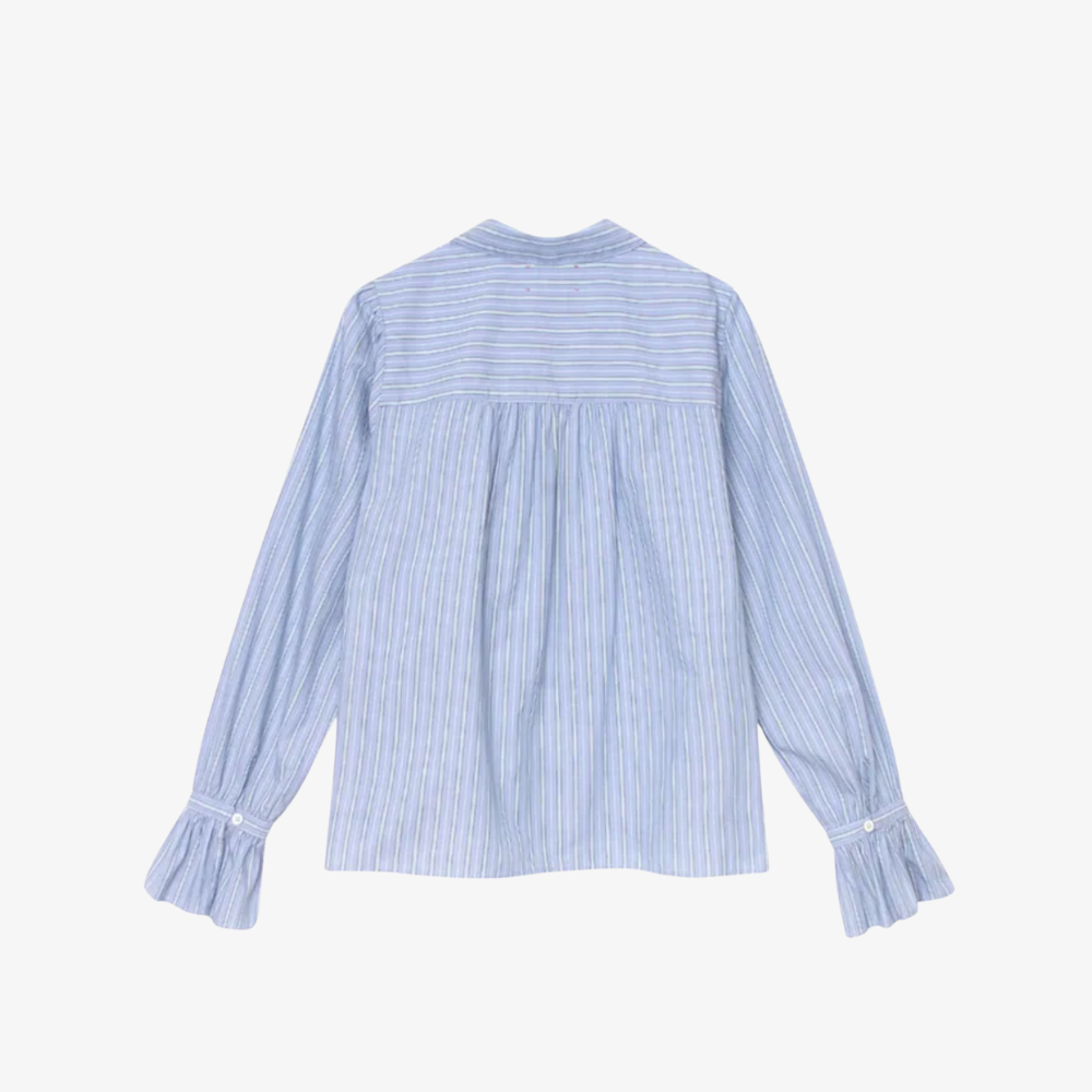 Xirena Sybil Shirt - Chambray Teal Stripe