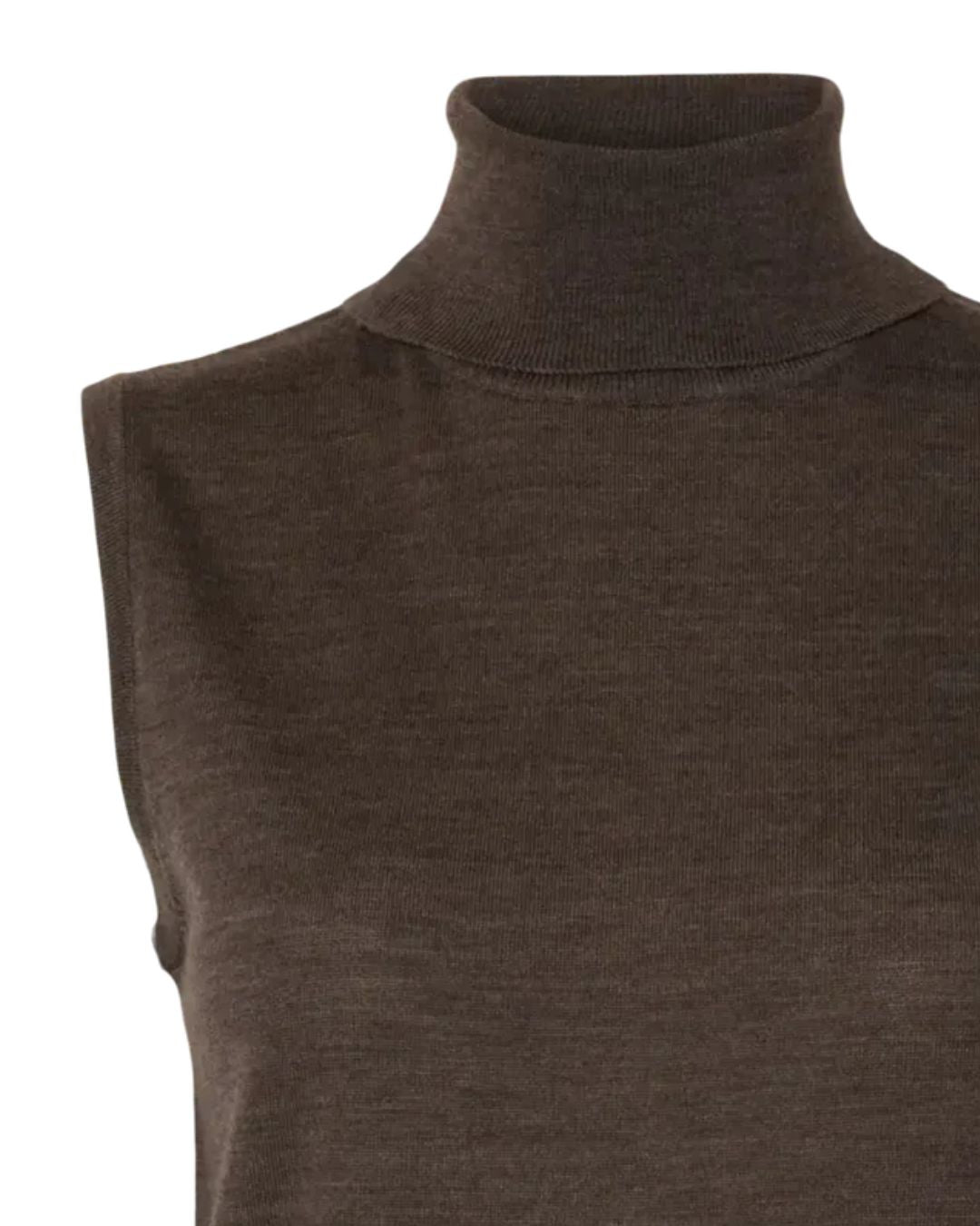 SELECTED Thea SL Knit Roll Neck in Choc Chip