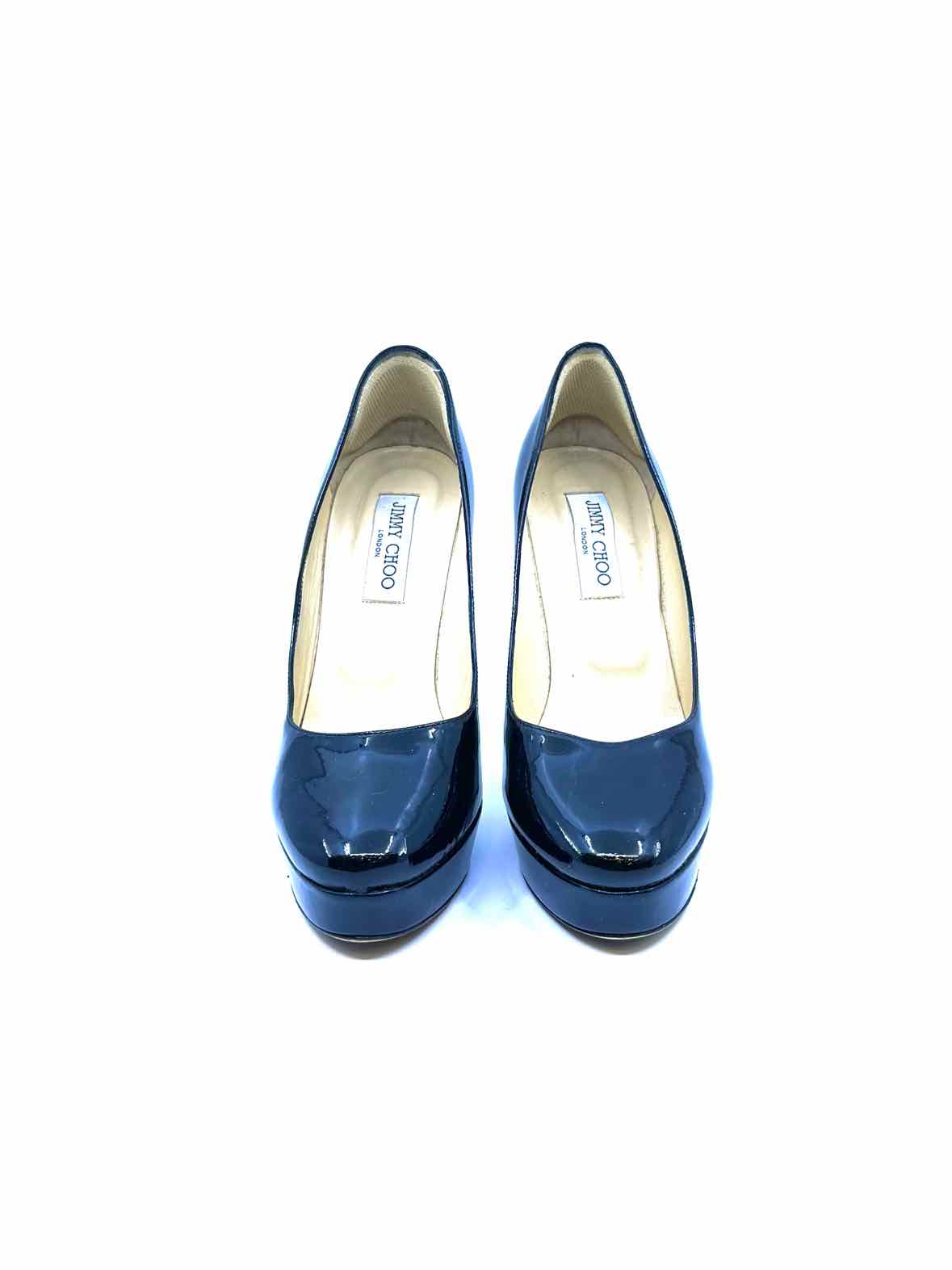 JIMMY CHOO Size 9 Black Patent Leather Pumps
