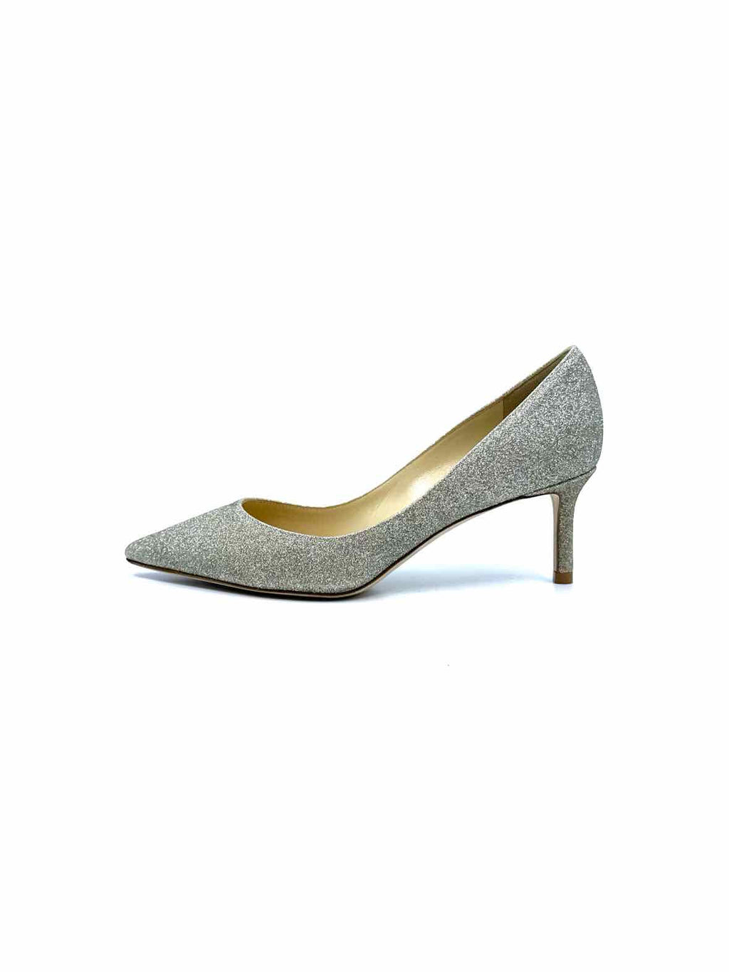 JIMMY CHOO Size 5 Silver Glitter Pumps