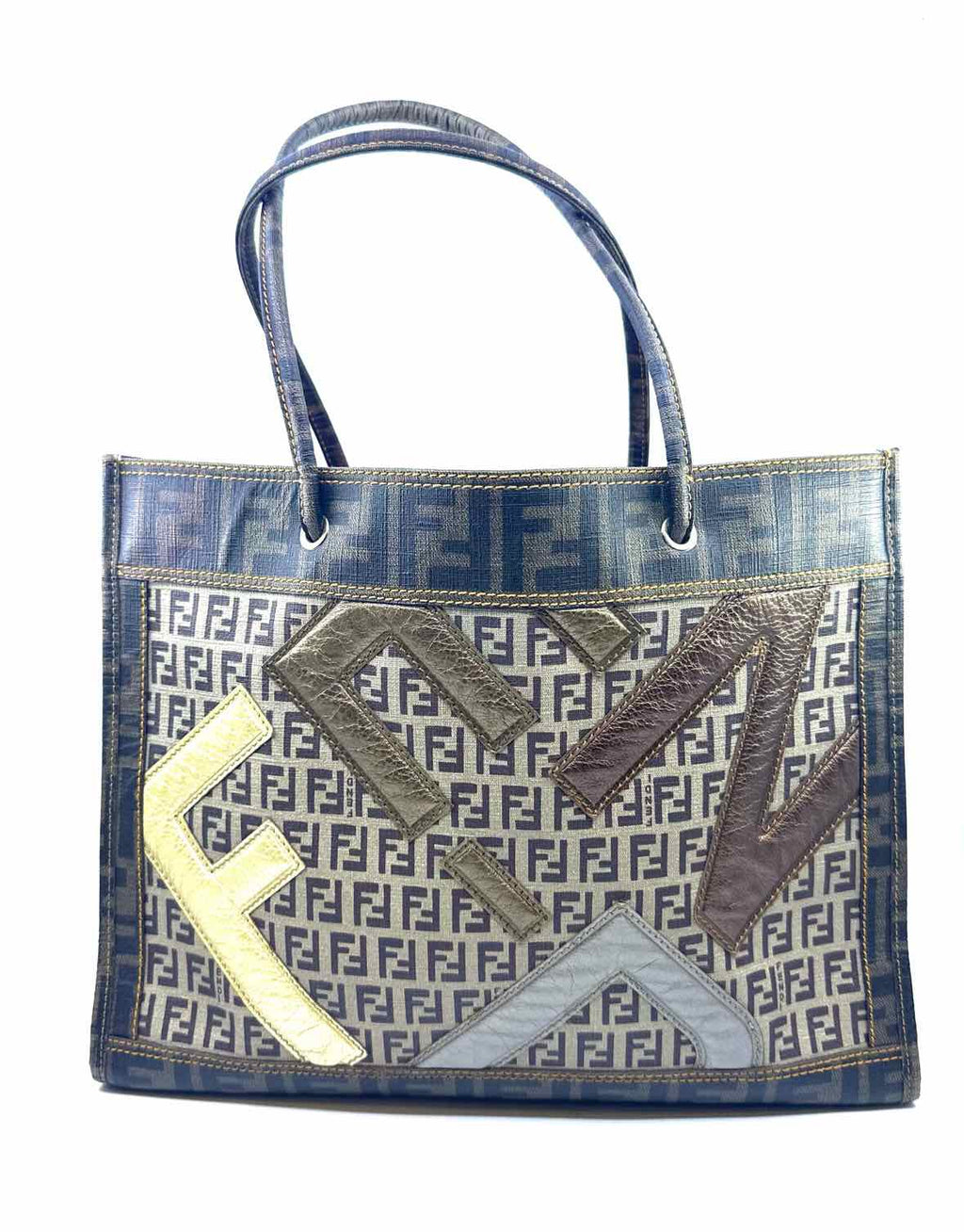 FENDI Brown Coated canvas Monogram Handbag