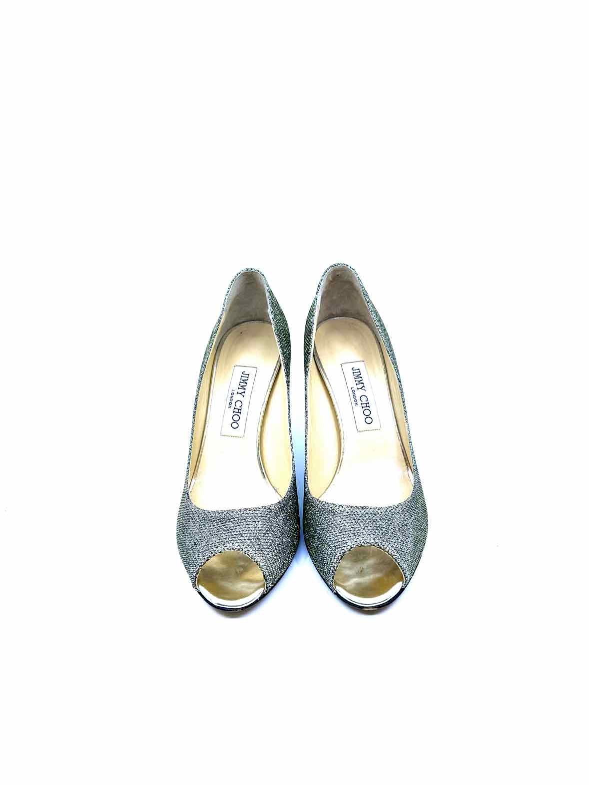 JIMMY CHOO Size 7.5 Silver Pumps