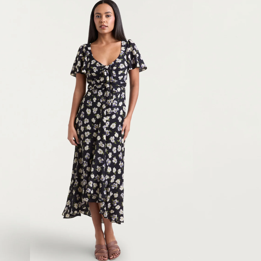 Cinq à Sept Isha Poppies Dress - Navy